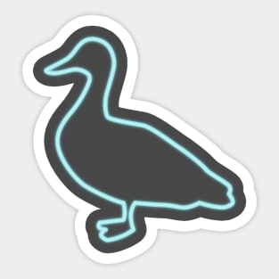 80's Gift 80s Retro Neon Sign Duck Sticker